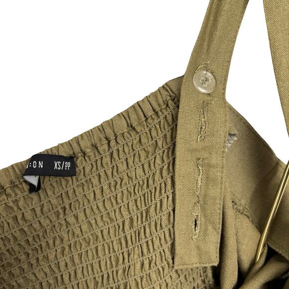 Cotton On Olive Green Linen-Blend Mini Dress A-Line Sundress Size XS - Picture 6 of 7